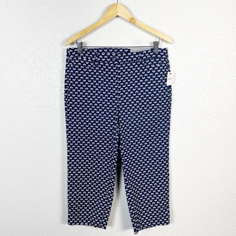 Talbots NWT Women’s Perfect Skimmers Slim Fit Crop Capri Pant in Navy Floral‎ 8